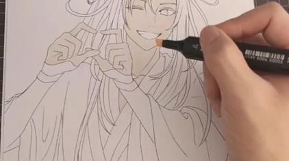 7万次观看·1年前手绘动漫【魔道祖师】魏无羡,临摹彩铅画过程抠抠大